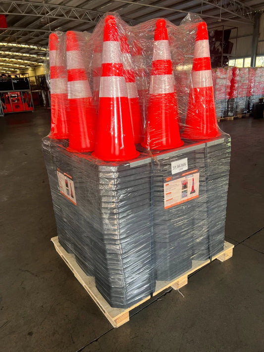 50PCS 28” Fluorescent PVC Traffic ConesWeatherproof Construction Safety Cones | AGT-75TC