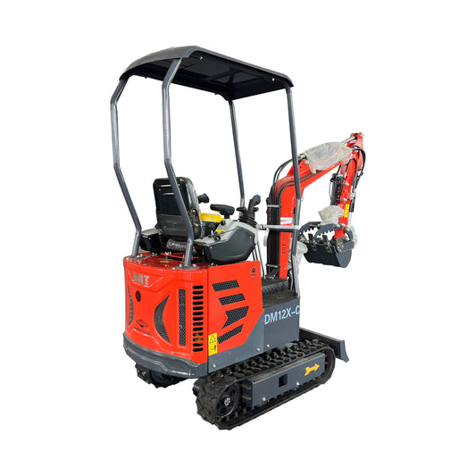 1 Ton,Upgraded Mini Excavator W/Pilot Control & Swing Boom &Hydraulic Thumb | DM12X-C