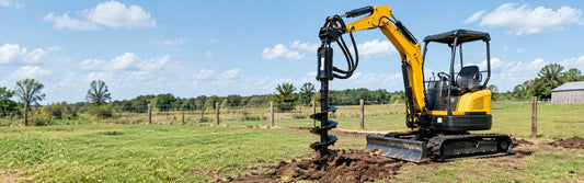 How to Dig Fence Post Holes with a Mini Excavator and Hydraulic Auger
