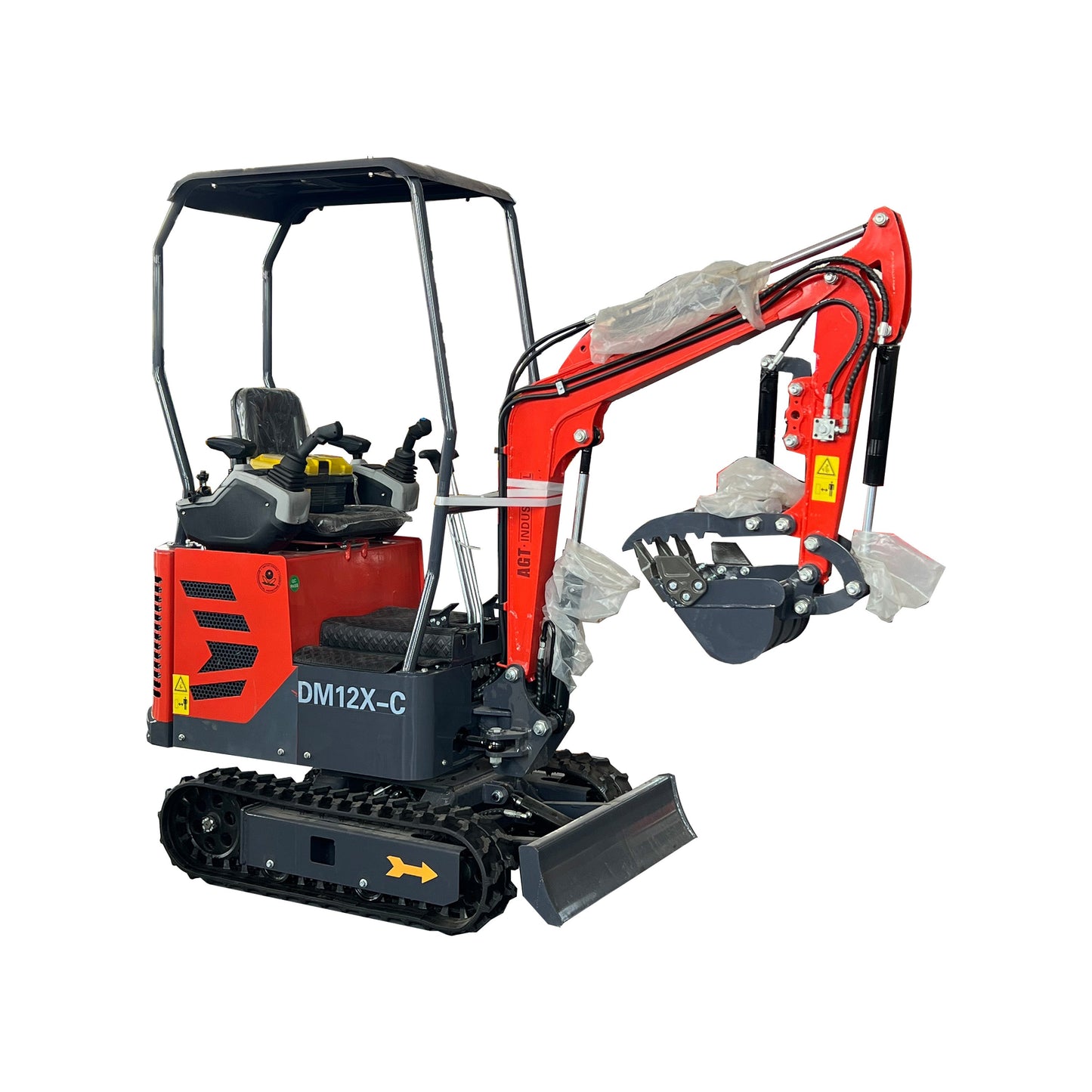 1 Ton,Upgraded Mini Excavator W/Pilot Control  & Swing Boom &Hydraulic Thumb | DM12X-C