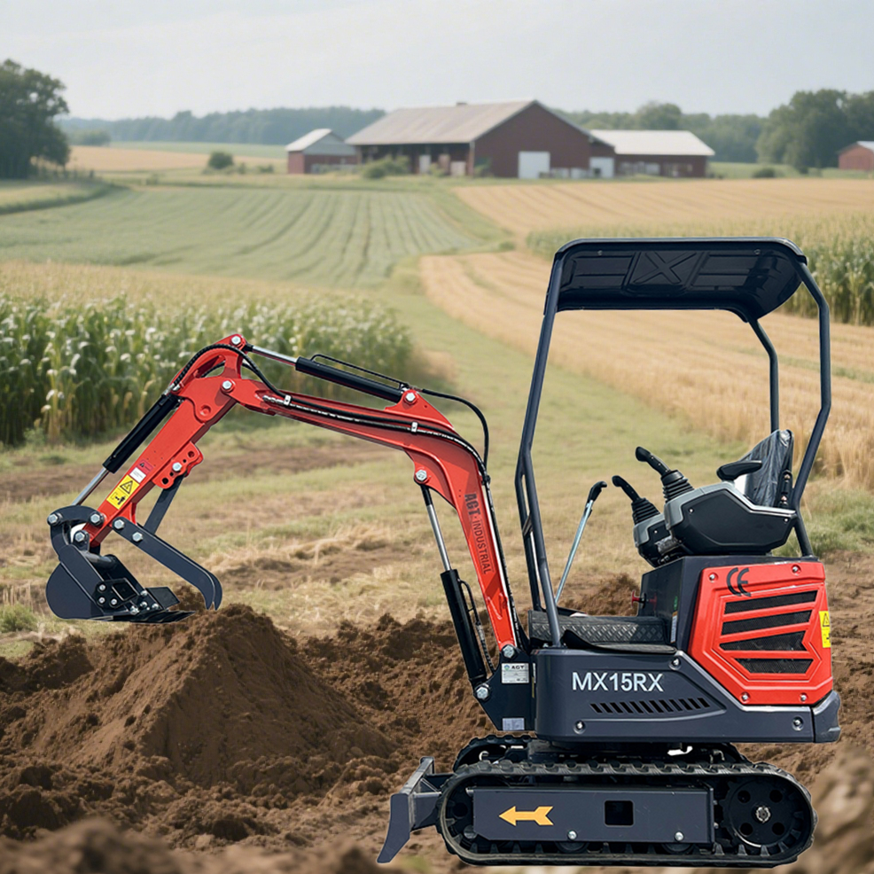 1 Ton 13.5 HP Mini Excavator with Rato R420D Gas Engine EPA | MX15RX