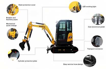 2.8 Ton Yanmar Diesel Engine Miniexcavator W/ Hydraulic Thumb | CFG-STE35SR