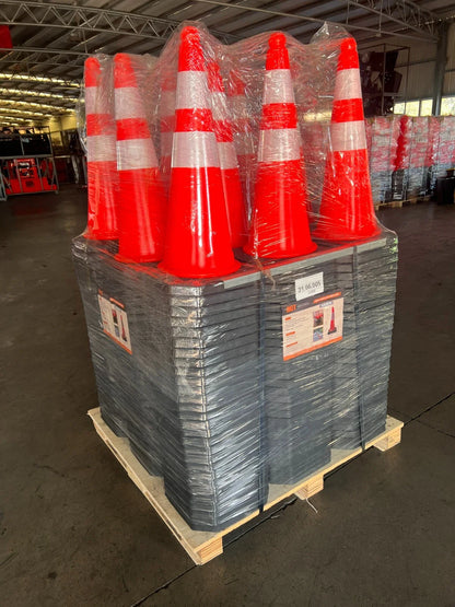 50PCS 28” Fluorescent PVC Traffic ConesWeatherproof Construction Safety Cones | AGT-75TC