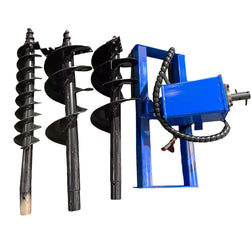 Heavy Duty Skid Steer Hydraulic Auger Attachment Post Hole Digger 6"&12"&14‘’ | SSECAG-Y-BL