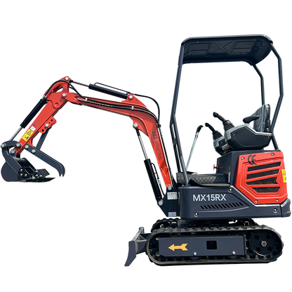 1 Ton 13.5 HP Mini Excavator with Rato R420D Gas Engine EPA | MX15RX