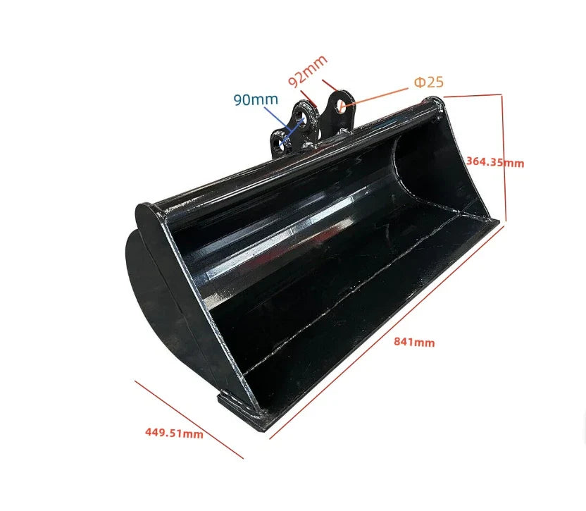 AGT 32" Toothless Bucket For 1-2ton Mini Excavators | 12EX-WD32B