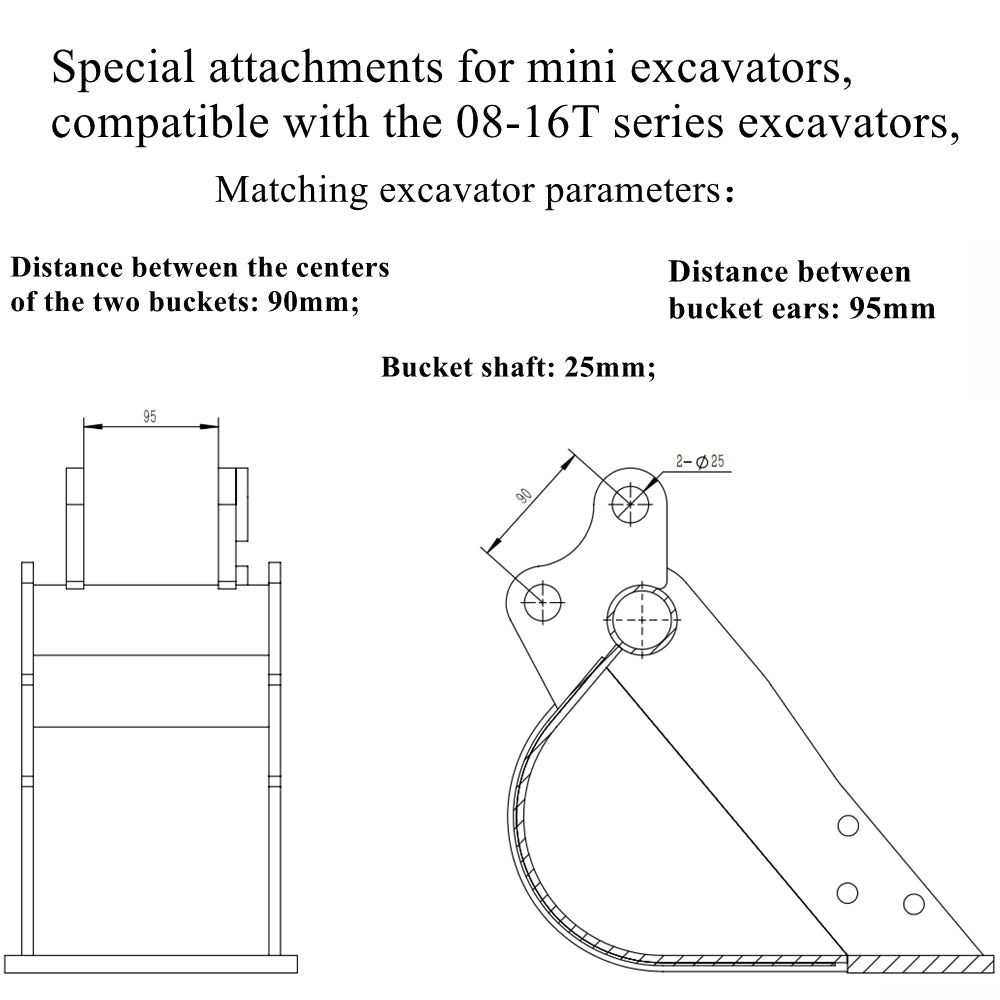 20" Rake For 1 Ton Mini Excavator | 12EX-PZ20