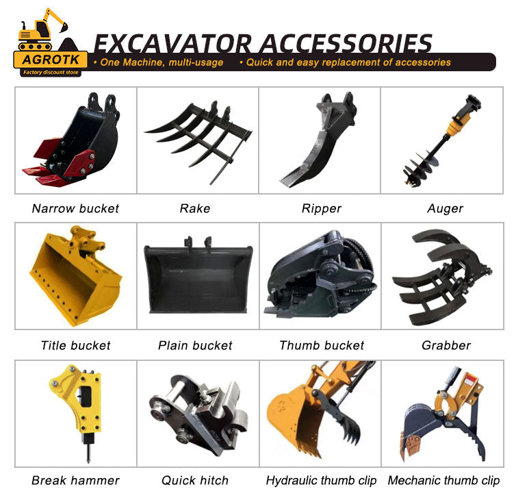 1 Ton Mini Excavator with Hydraulic Thumb Gasoline RATO Engine | KH16R