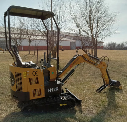 1 Ton Mini Excavator with Rato 13.5HP Engine w/ Hydraulic Thumb | AGT-H12R