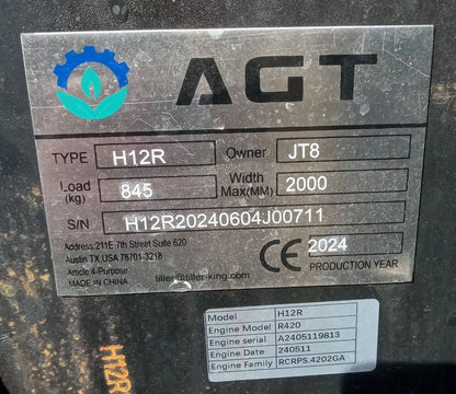 1 Ton Mini Excavator with Rato 13.5HP Engine w/ Hydraulic Thumb | AGT-H12R