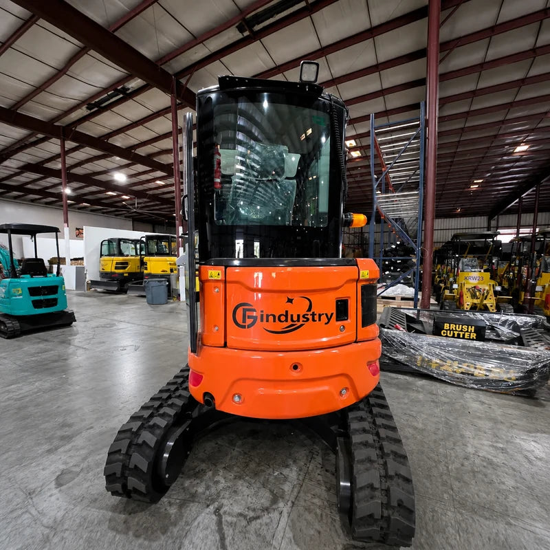 3.8 Ton Mini Excavator w/ Kubota D1703 24.4 HP Engine, 122.8" Dig Depth, A/C Cab, Hydraulic Thumb, 4-Way Dozer Blade & Quick Coupler | CFG-45UF