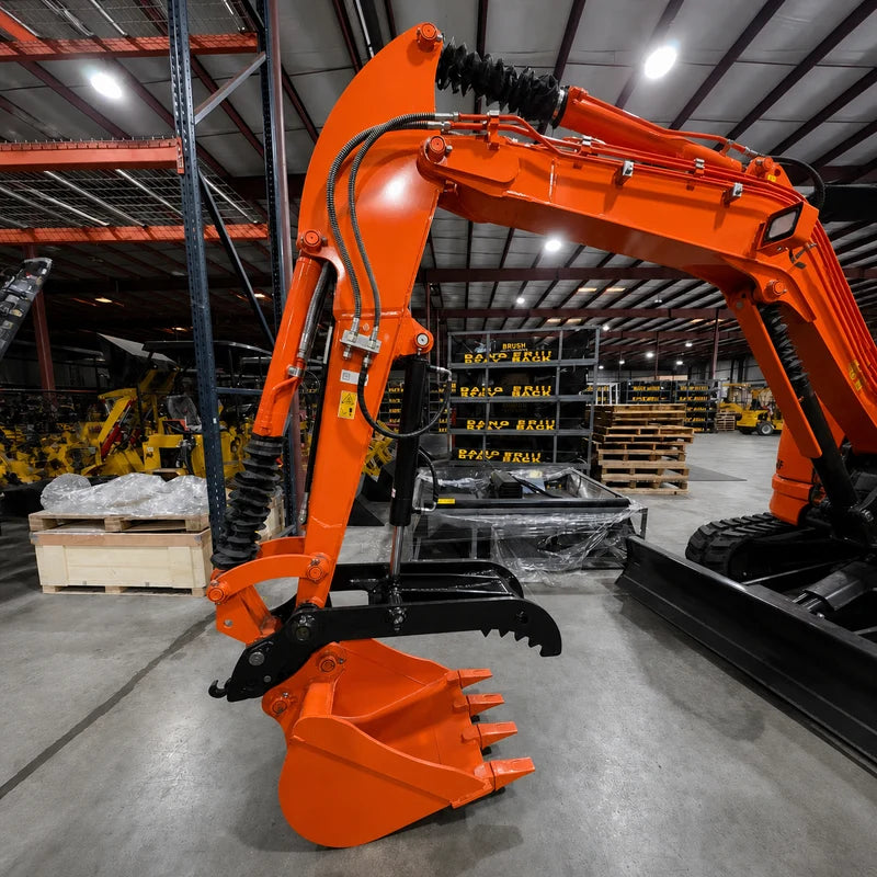 3.8 Ton Mini Excavator w/ Kubota D1703 24.4 HP Engine, 122.8" Dig Depth, A/C Cab, Hydraulic Thumb, 4-Way Dozer Blade & Quick Coupler | CFG-45UF