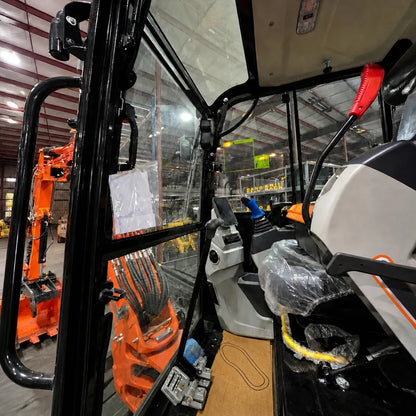 3.8 Ton Mini Excavator w/ Kubota D1703 24.4 HP Engine, 122.8" Dig Depth, A/C Cab, Hydraulic Thumb, 4-Way Dozer Blade & Quick Coupler | CFG-45UF