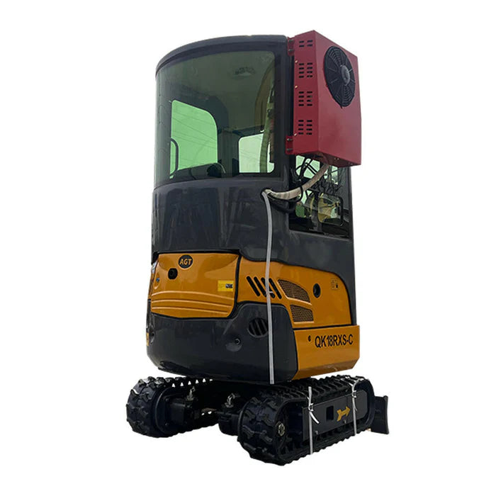 1-ton, Rato Engine Mini Excavator w/Air Conditioning & Enclosed Cab & Side Swing & Hydraulic Thumb | AGT-QK18RXS-C / KH18-C