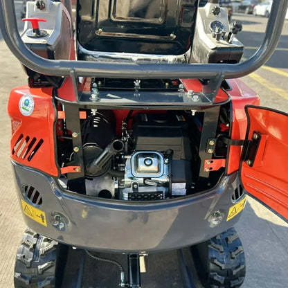 1 Ton Mini Excavator w/ R740D 23.5HP Engine, Enclosed Cab w/ A/C & Pilot Control | QK20R
