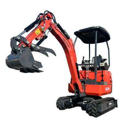 1 Ton Mini Excavator w/ R740D 23.5HP Engine, Enclosed Cab w/ A/C & Pilot Control | QK20R