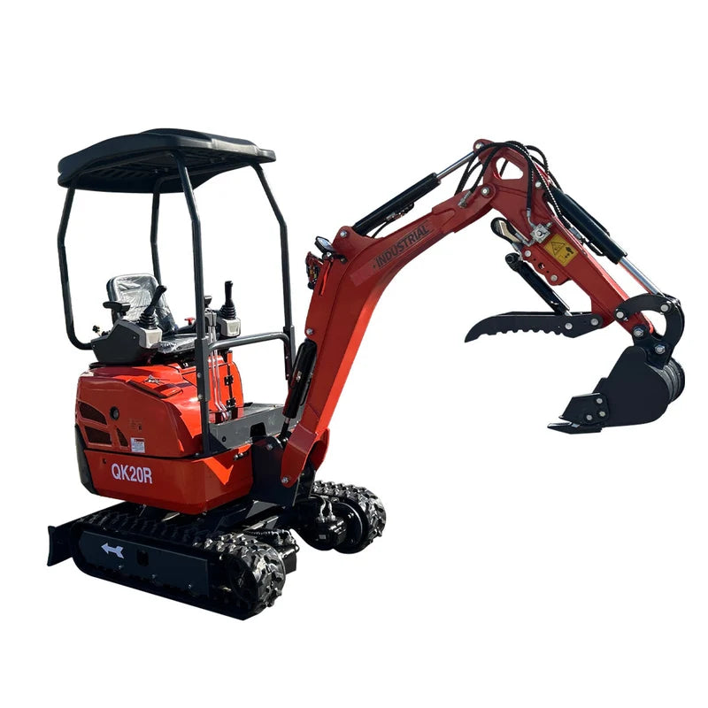1 Ton Mini Excavator w/ R740D 23.5HP Engine, Enclosed Cab w/ A/C & Pilot Control | QK20R