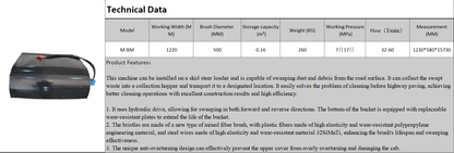 Broom Sweeper Attachment for Mini Skid Steers | M-BM